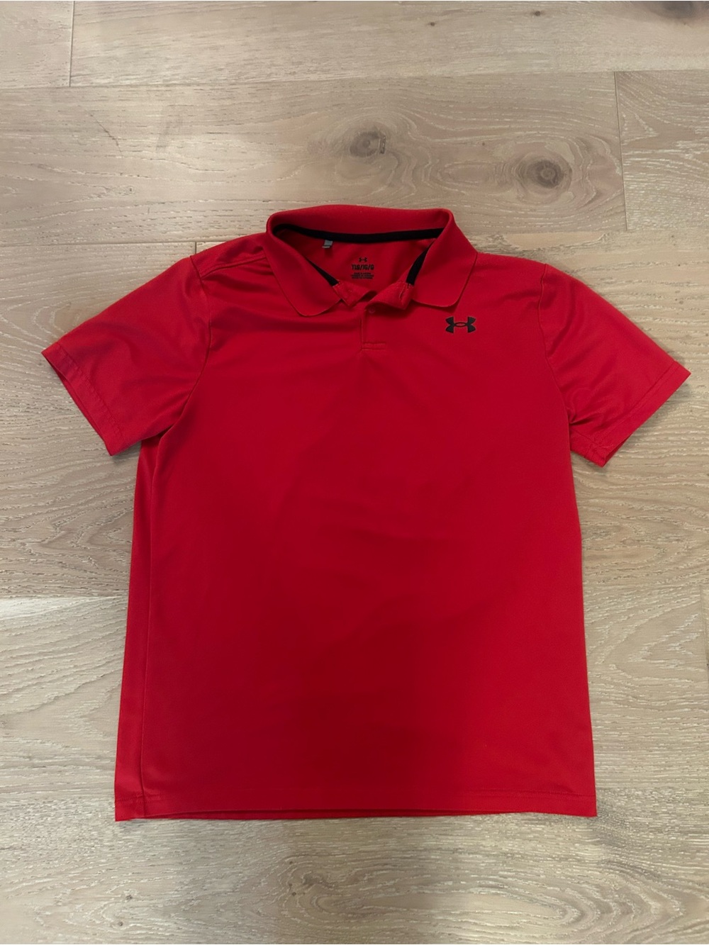 Under Armour Boys Red Performance Polo Size Large
